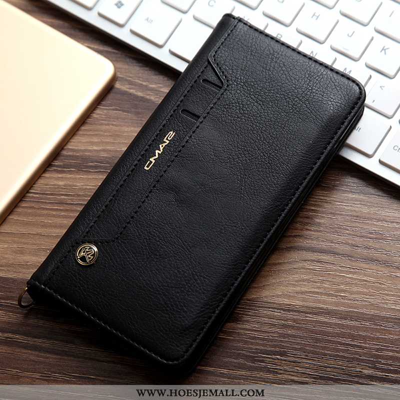 Hoesje Xiaomi Mi Note 10 Bescherming Leren Kaart Folio Anti-fall Hoes Grijs