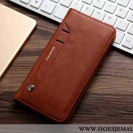 Hoesje Xiaomi Mi Note 10 Bescherming Leren Kaart Folio Anti-fall Hoes Grijs