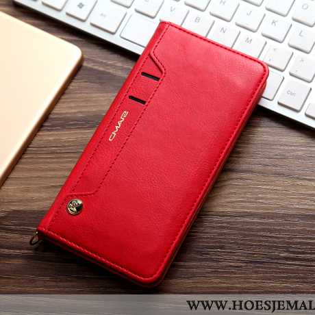 Hoesje Xiaomi Mi Note 10 Bescherming Leren Kaart Folio Anti-fall Hoes Grijs