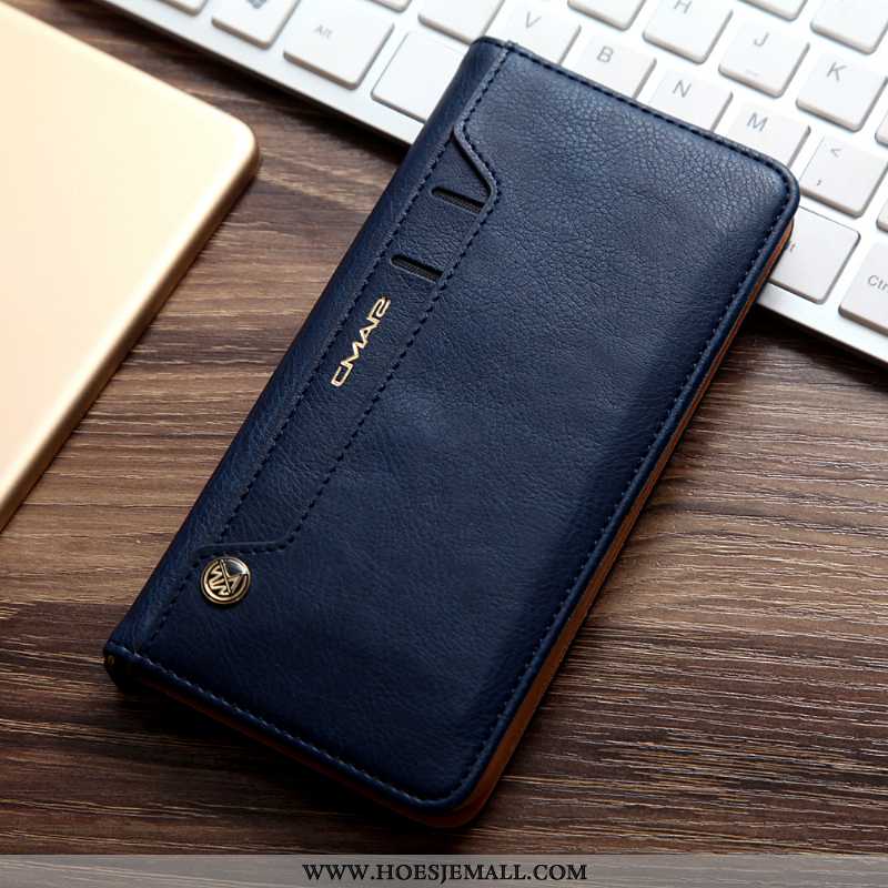 Hoesje Xiaomi Mi Note 10 Bescherming Leren Kaart Folio Anti-fall Hoes Grijs