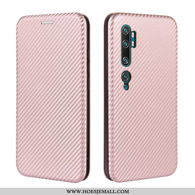 Hoesje Xiaomi Mi Note 10 Leren Mobiele Telefoon Zwart Folio Mini Zwarte