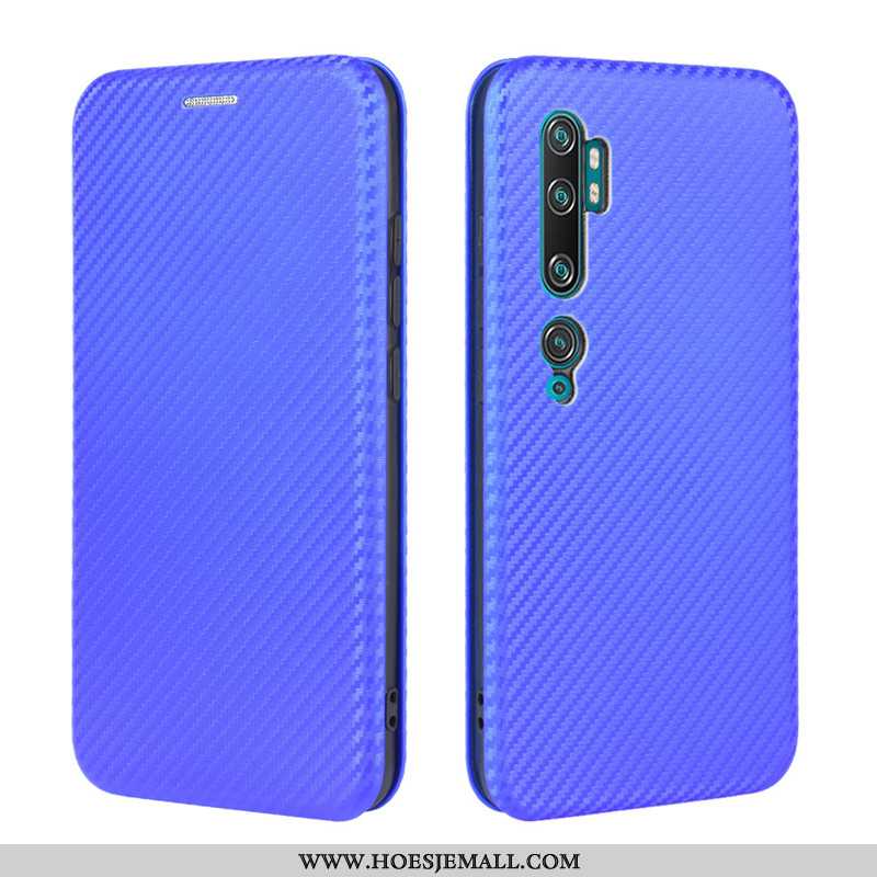 Hoesje Xiaomi Mi Note 10 Leren Mobiele Telefoon Zwart Folio Mini Zwarte