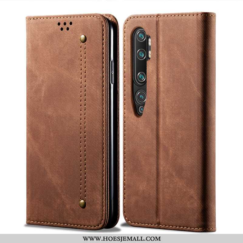 Hoesje Xiaomi Mi Note 10 Leren Siliconen Mobiele Telefoon All Inclusive Bescherming Folio Anti-fall 