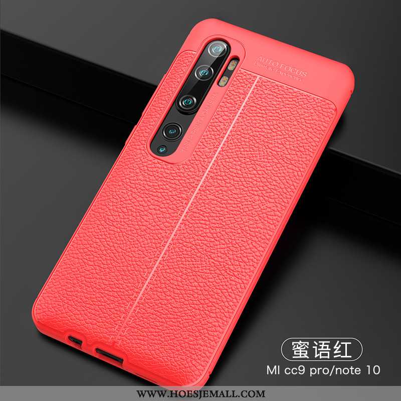 Hoes Xiaomi Mi Note 10 Bescherming Trend Rood Hoesje Mini Zacht Anti-fall Donkerblauwe