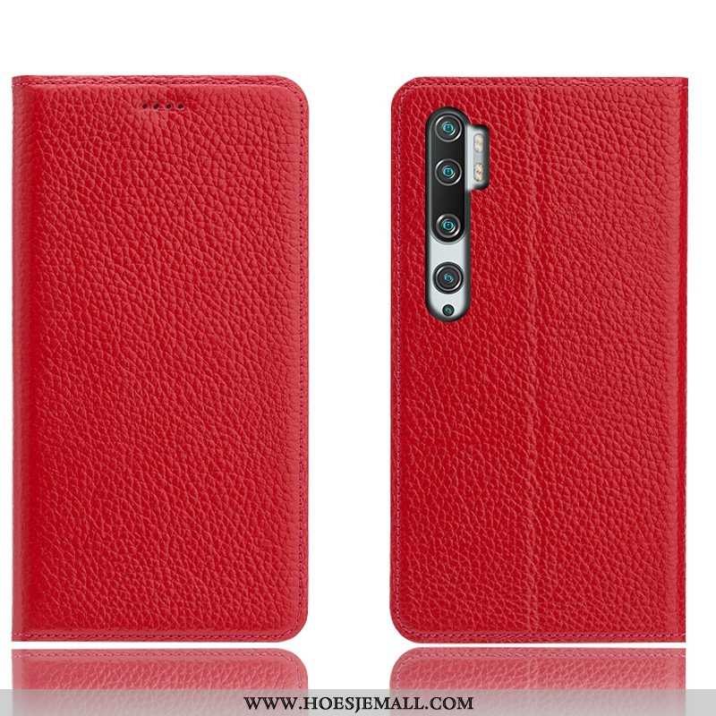 Hoesje Xiaomi Mi Note 10 Bescherming Leren Mobiele Telefoon Anti-fall Hoes Mini Folio Zwarte