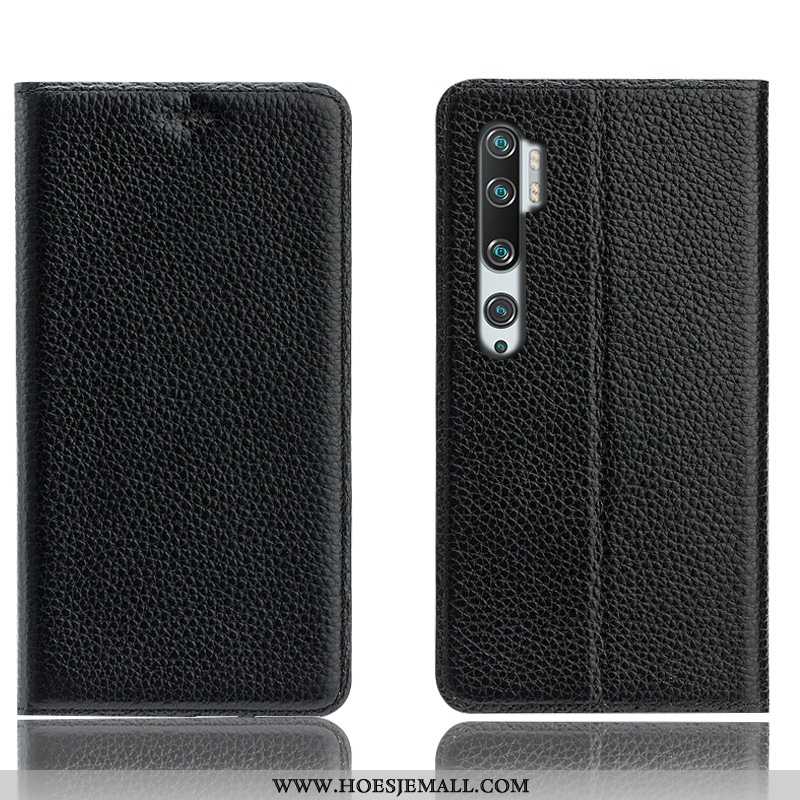 Hoesje Xiaomi Mi Note 10 Bescherming Leren Mobiele Telefoon Anti-fall Hoes Mini Folio Zwarte