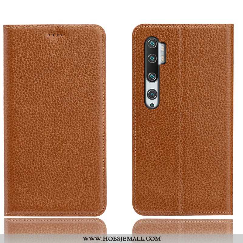 Hoesje Xiaomi Mi Note 10 Bescherming Leren Mobiele Telefoon Anti-fall Hoes Mini Folio Zwarte