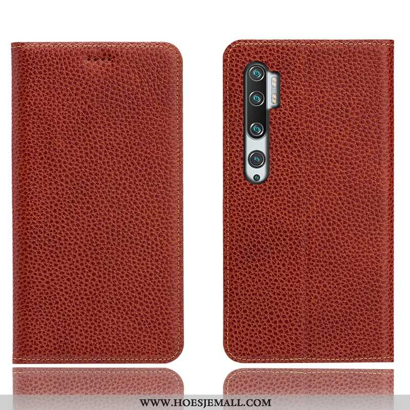 Hoesje Xiaomi Mi Note 10 Bescherming Leren Mobiele Telefoon Anti-fall Hoes Mini Folio Zwarte