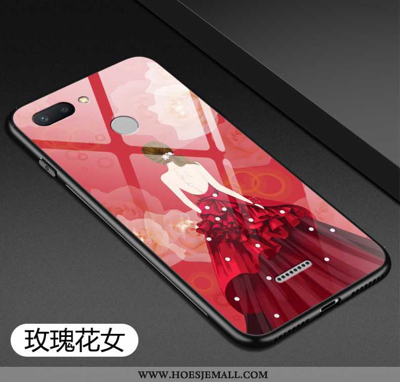 Hoes Xiaomi Redmi 6 Glas Scheppend Zacht Hard Siliconen Rood Hoesje