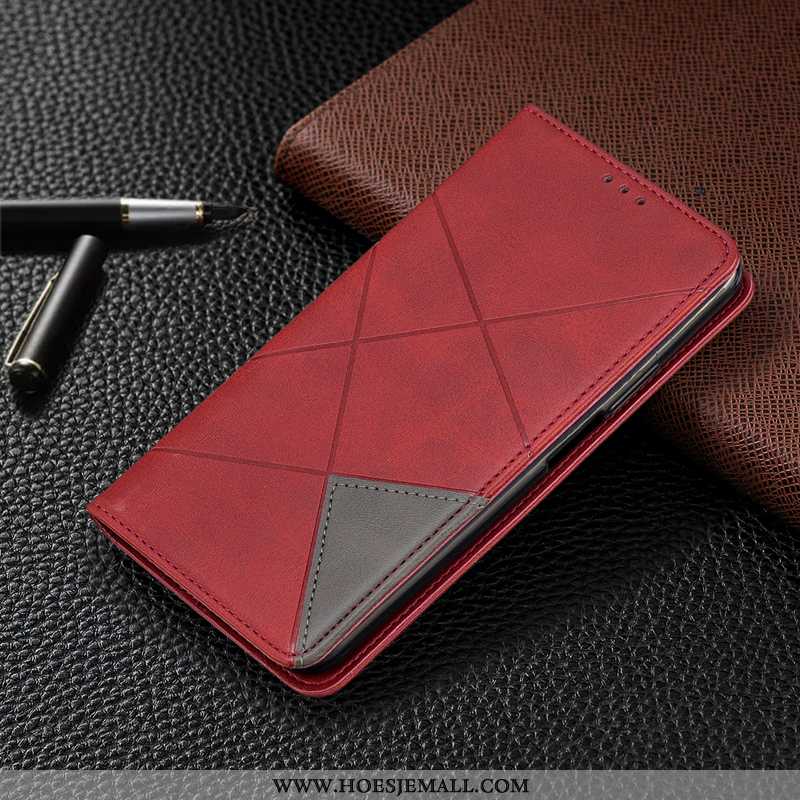 Hoes Xiaomi Redmi 6 Leren Hoesje Bescherming Hoge Rood Mobiele Telefoon Folio Mini