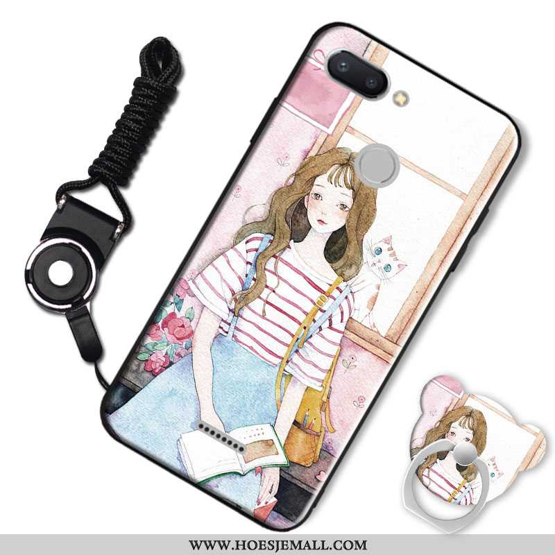 Hoesje Xiaomi Redmi 6 Bescherming Hanger Mobiele Telefoon Rood Siliconen Zwart Zwarte