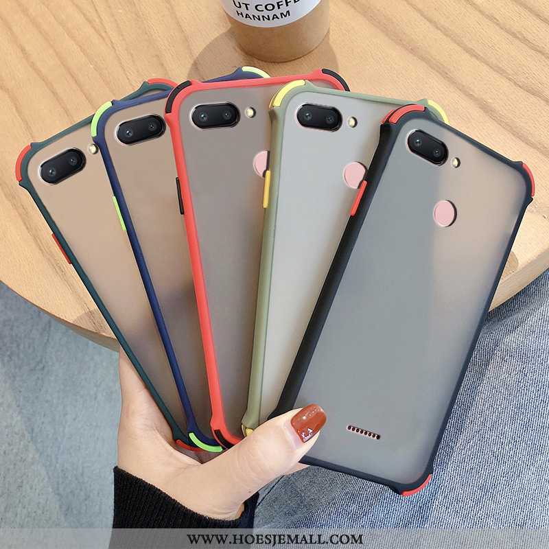 Hoes Xiaomi Redmi 6 Zacht Siliconen Mobiele Telefoon Rood Doorzichtig Eenvoudige Zwarte