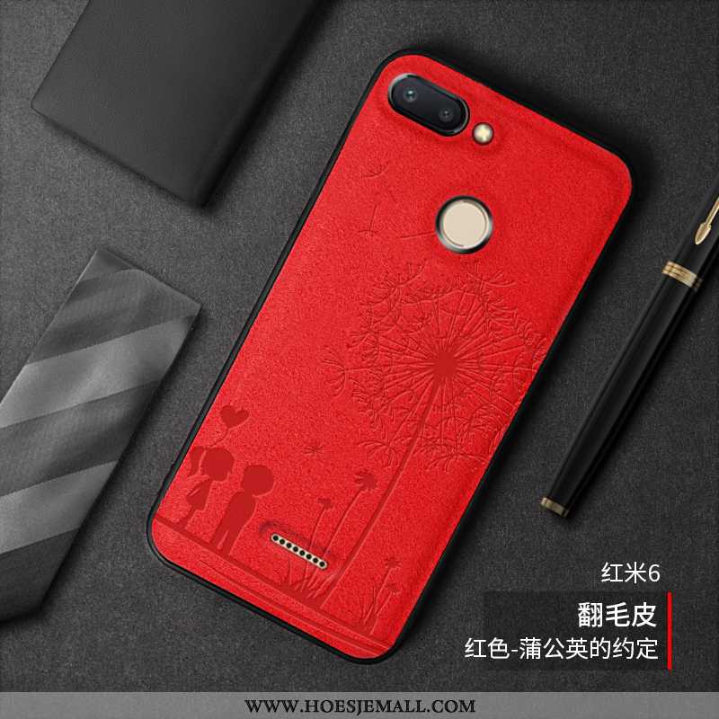 Hoes Xiaomi Redmi 6 Persoonlijk Scheppend Suede Rood Pluche Trend Spotprent