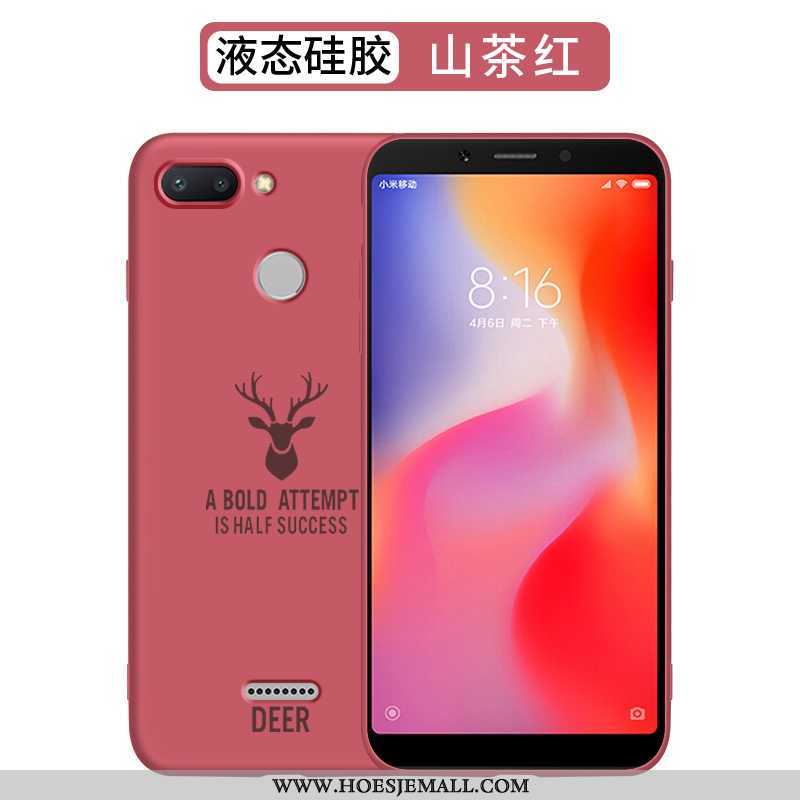 Hoesje Xiaomi Redmi 6 Siliconen Bescherming Net Red Dun Mooie Anti-fall Mode Rood