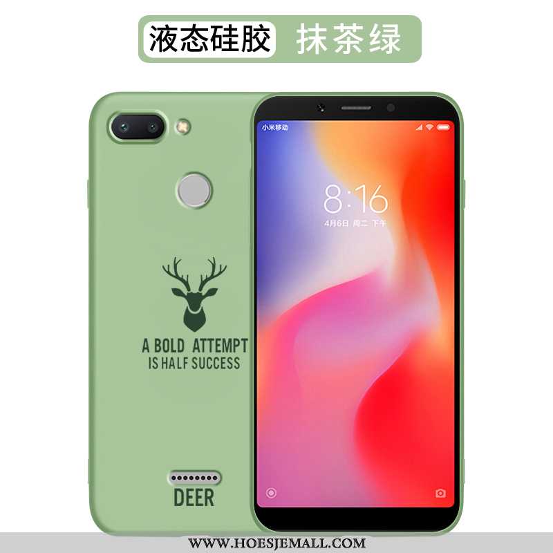 Hoesje Xiaomi Redmi 6 Siliconen Bescherming Net Red Dun Mooie Anti-fall Mode Rood