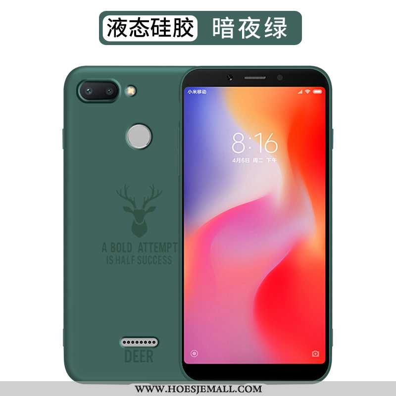 Hoesje Xiaomi Redmi 6 Siliconen Bescherming Net Red Dun Mooie Anti-fall Mode Rood