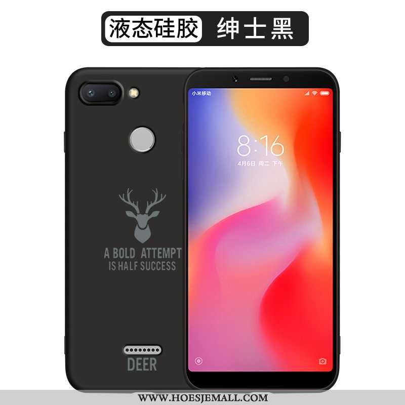 Hoesje Xiaomi Redmi 6 Siliconen Bescherming Net Red Dun Mooie Anti-fall Mode Rood