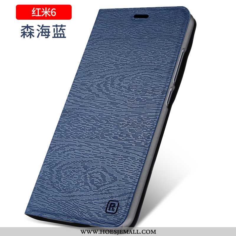 Hoesje Xiaomi Redmi 6 Siliconen Bescherming Zacht Leren Folio Hoes All Inclusive Rood