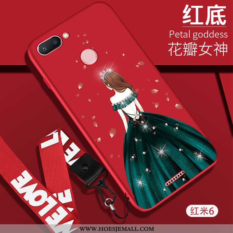 Hoes Xiaomi Redmi 6 Trend Bescherming Hoesje Hanger Mode Spotprent Rood