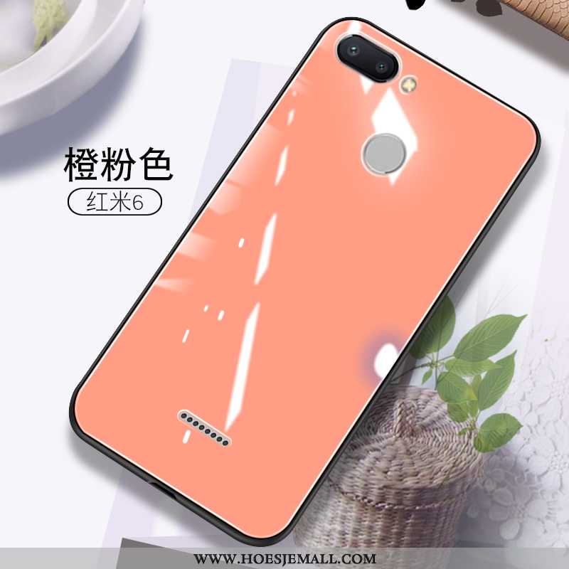 Hoesje Xiaomi Redmi 6 Bescherming Glas Scheppend Skärmskydd Persoonlijk Rood Oranje