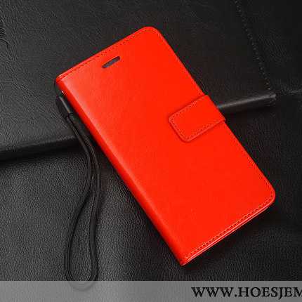 Hoesje Xiaomi Redmi 6 Bescherming Leren Anti-fall Mobiele Telefoon Hanger Mini Tempereren Rood