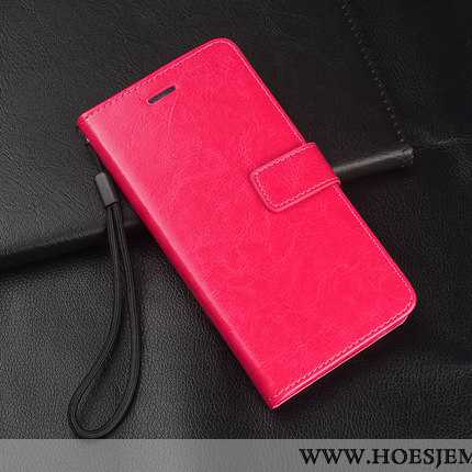 Hoesje Xiaomi Redmi 6 Bescherming Leren Anti-fall Mobiele Telefoon Hanger Mini Tempereren Rood