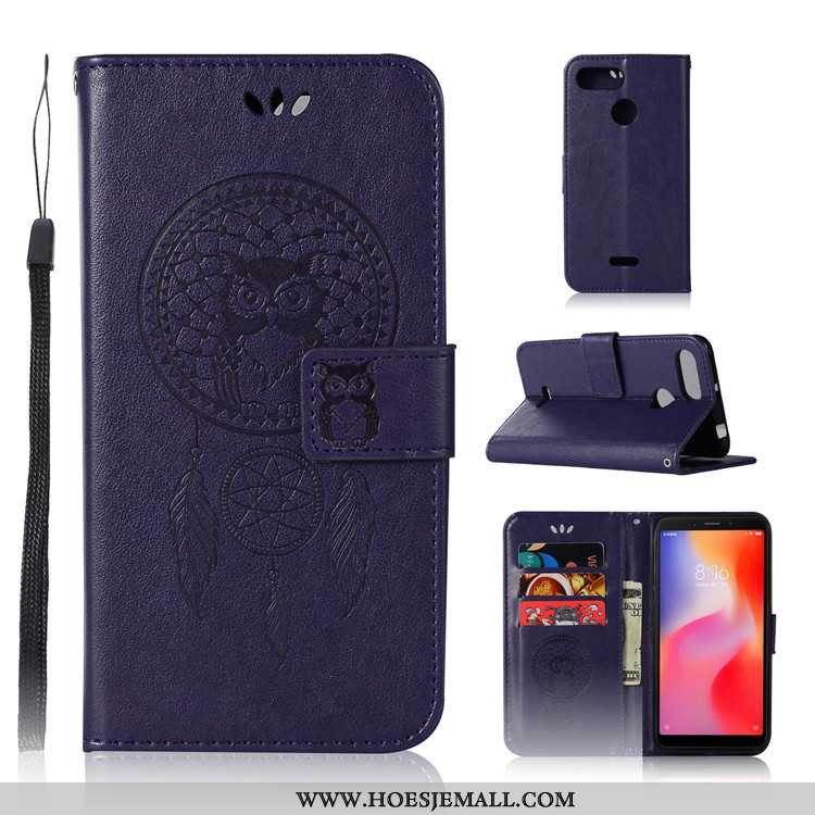 Hoesje Xiaomi Redmi 6 Leren Zacht Rood Hoes Mobiele Telefoon Bescherming Purper