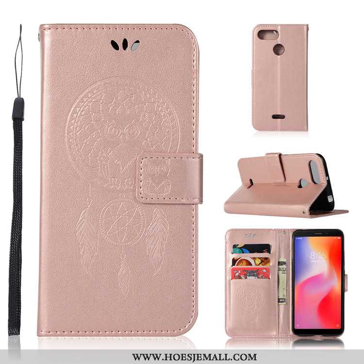 Hoesje Xiaomi Redmi 6 Leren Zacht Rood Hoes Mobiele Telefoon Bescherming Purper