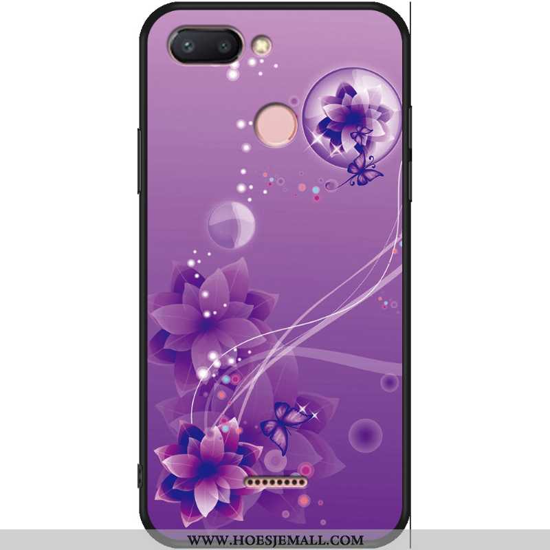 Hoesje Xiaomi Redmi 6 Bescherming Dun Siliconen Purper All Inclusive Hoes Anti-fall