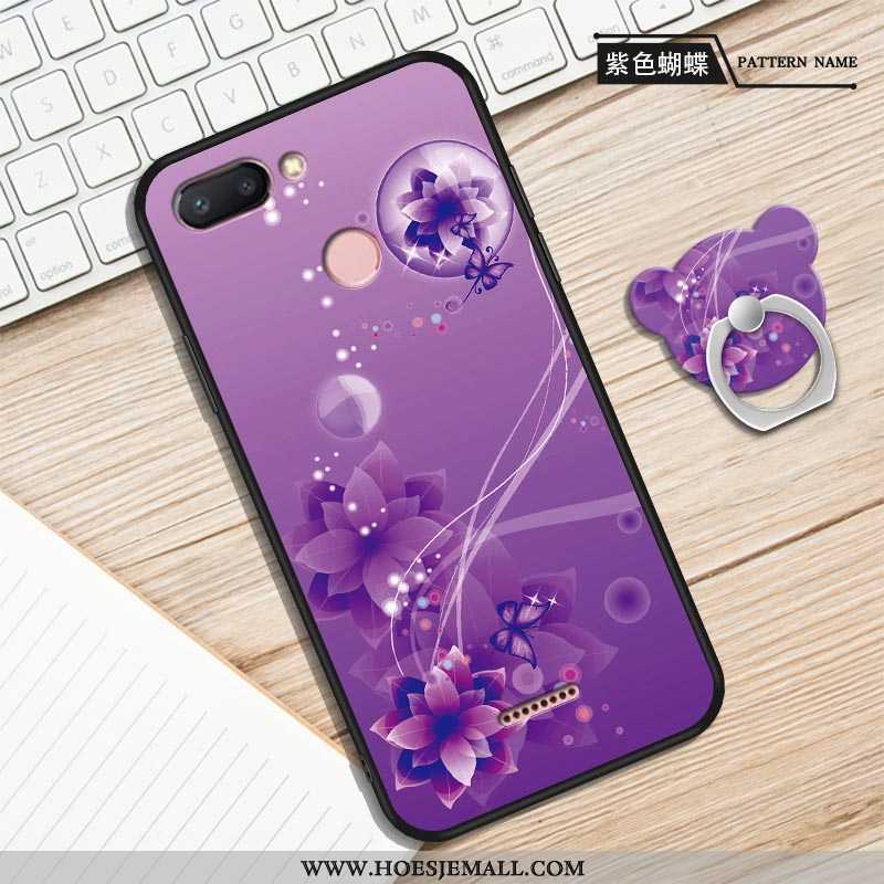 Hoesje Xiaomi Redmi 6 Bescherming Dun Siliconen Purper All Inclusive Hoes Anti-fall