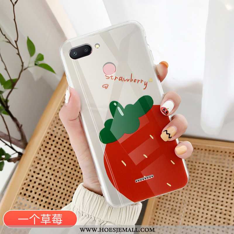 Hoes Xiaomi Redmi 6 Doorzichtig Trend Mobiele Telefoon Rood Anti-fall Hoesje Fruit