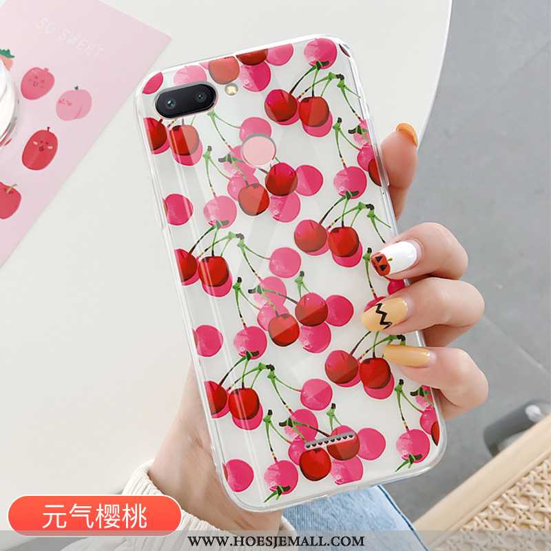 Hoes Xiaomi Redmi 6 Doorzichtig Trend Mobiele Telefoon Rood Anti-fall Hoesje Fruit