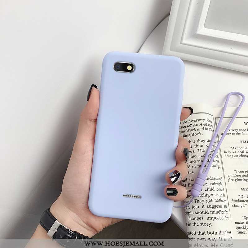 Hoesje Xiaomi Redmi 6a Bescherming Persoonlijk Hoes Rood Effen Kleur Eenvoudige Blauwe