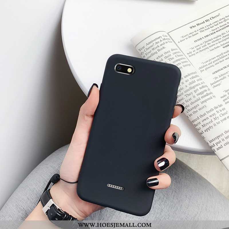 Hoesje Xiaomi Redmi 6a Bescherming Persoonlijk Hoes Rood Effen Kleur Eenvoudige Blauwe