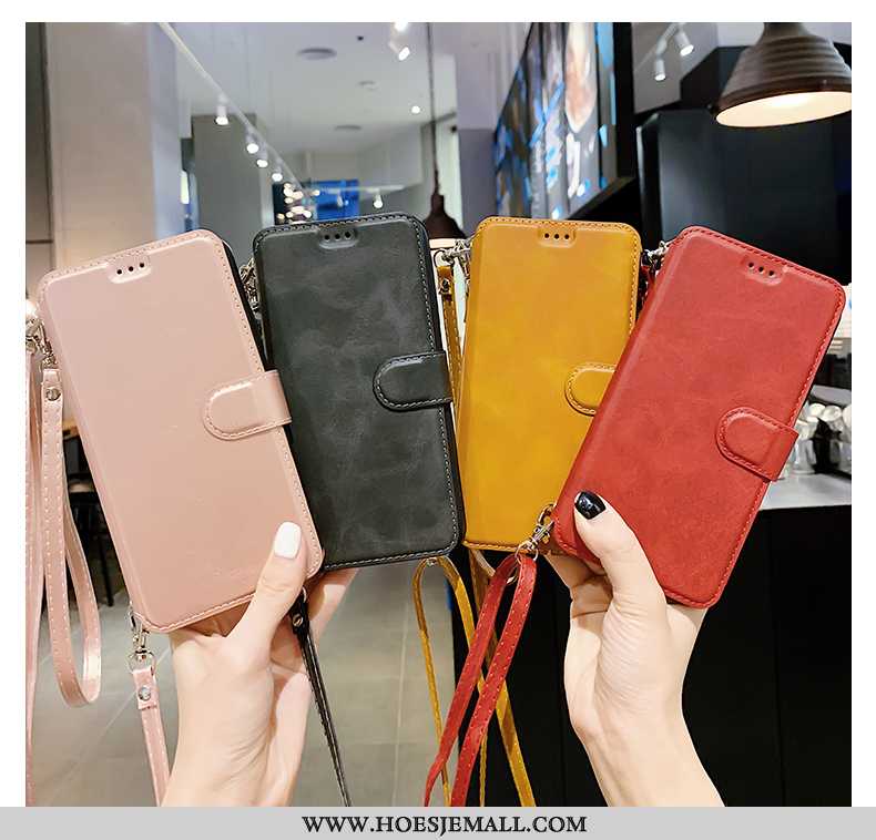 Hoes Xiaomi Redmi 7 Leren Hoesje Zacht All Inclusive Goud Eenvoudige Folio Mobiele Telefoon Rood