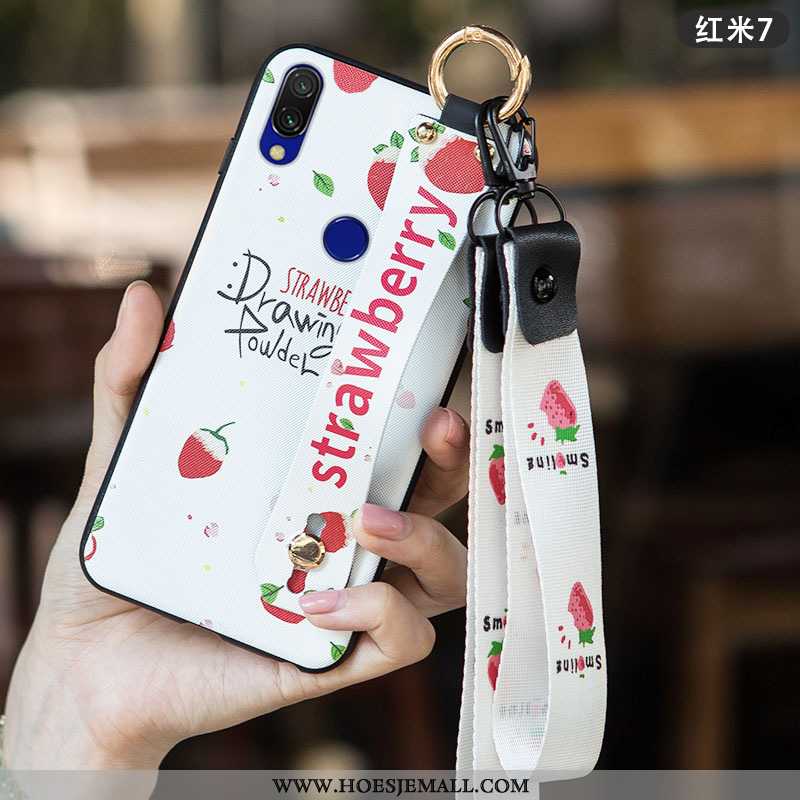 Hoesje Xiaomi Redmi 7 Bescherming Schrobben Siliconen Kunst Vers Mini Hoes Roze