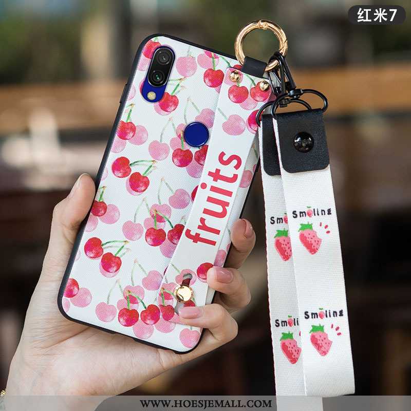 Hoesje Xiaomi Redmi 7 Bescherming Schrobben Siliconen Kunst Vers Mini Hoes Roze