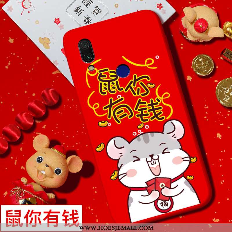 Hoes Xiaomi Redmi 7 Siliconen Bescherming Trend Chinese Stijl Spotprent Hoesje Rood