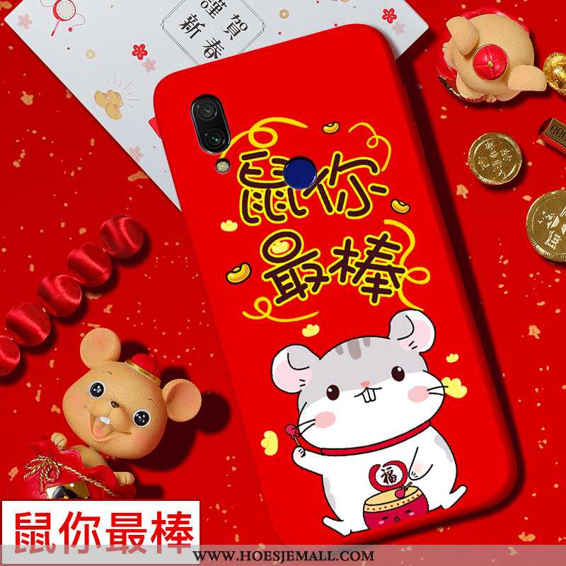 Hoes Xiaomi Redmi 7 Siliconen Bescherming Trend Chinese Stijl Spotprent Hoesje Rood