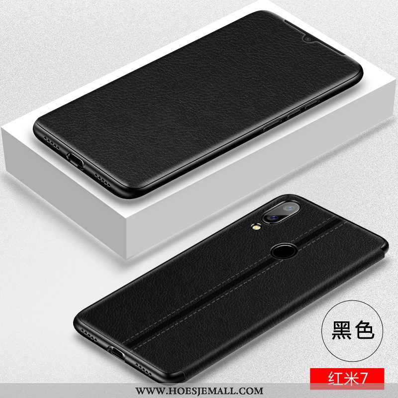 Hoes Xiaomi Redmi 7 Trend Zacht Scheppend Leren Hoesje Siliconen Persoonlijk All Inclusive Bruin