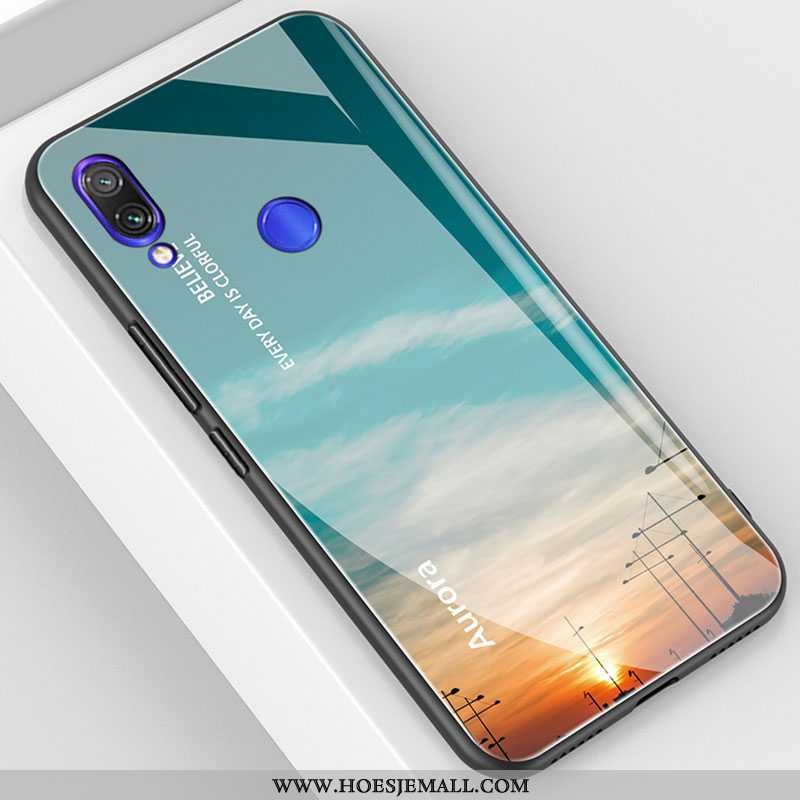 Hoes Xiaomi Redmi 7 Glas Trend Anti-fall Spiegel Mobiele Telefoon Mini Blauwe