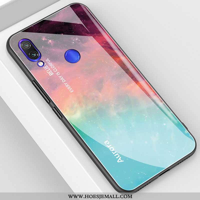 Hoes Xiaomi Redmi 7 Glas Trend Anti-fall Spiegel Mobiele Telefoon Mini Blauwe