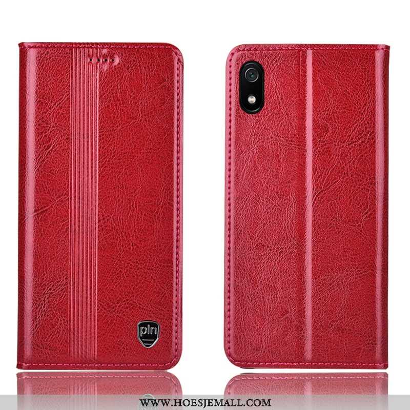 Hoesje Xiaomi Redmi 7a Echt Leer Bescherming Mini Rood All Inclusive Hoes Bruin