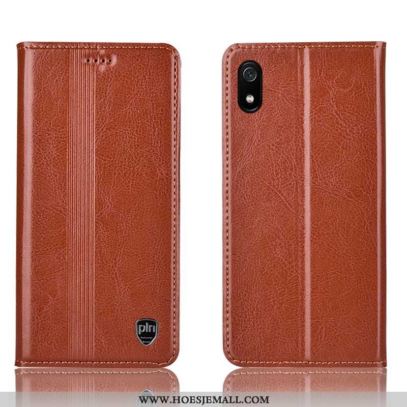 Hoesje Xiaomi Redmi 7a Echt Leer Bescherming Mini Rood All Inclusive Hoes Bruin