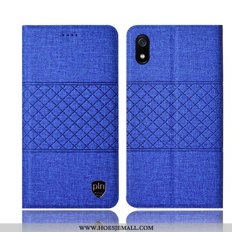 Hoesje Xiaomi Redmi 7a Katoen En Linnen Leren Mobiele Telefoon Bescherming Rood All Inclusive Roze