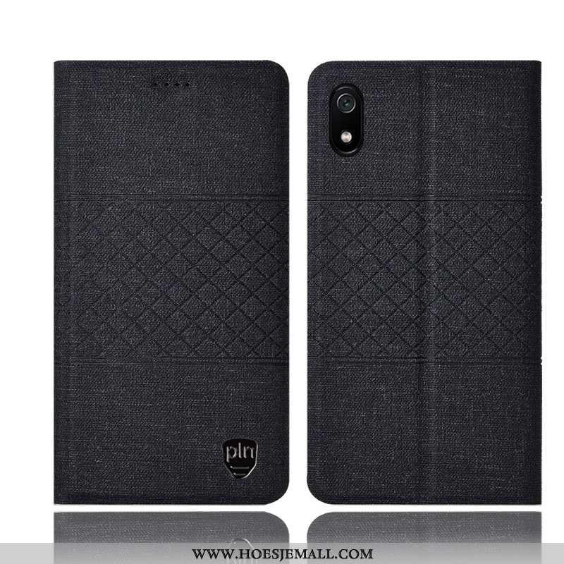 Hoesje Xiaomi Redmi 7a Katoen En Linnen Leren Mobiele Telefoon Bescherming Rood All Inclusive Roze