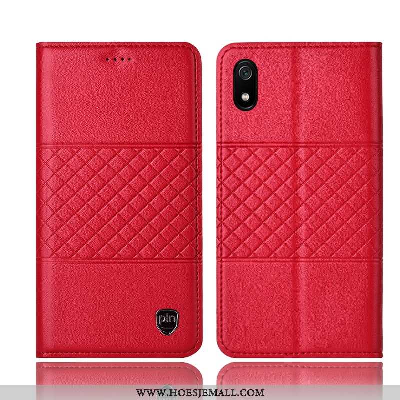 Hoes Xiaomi Redmi 7a Echt Leer Bescherming All Inclusive Anti-fall Rood Hoesje Mini Geel