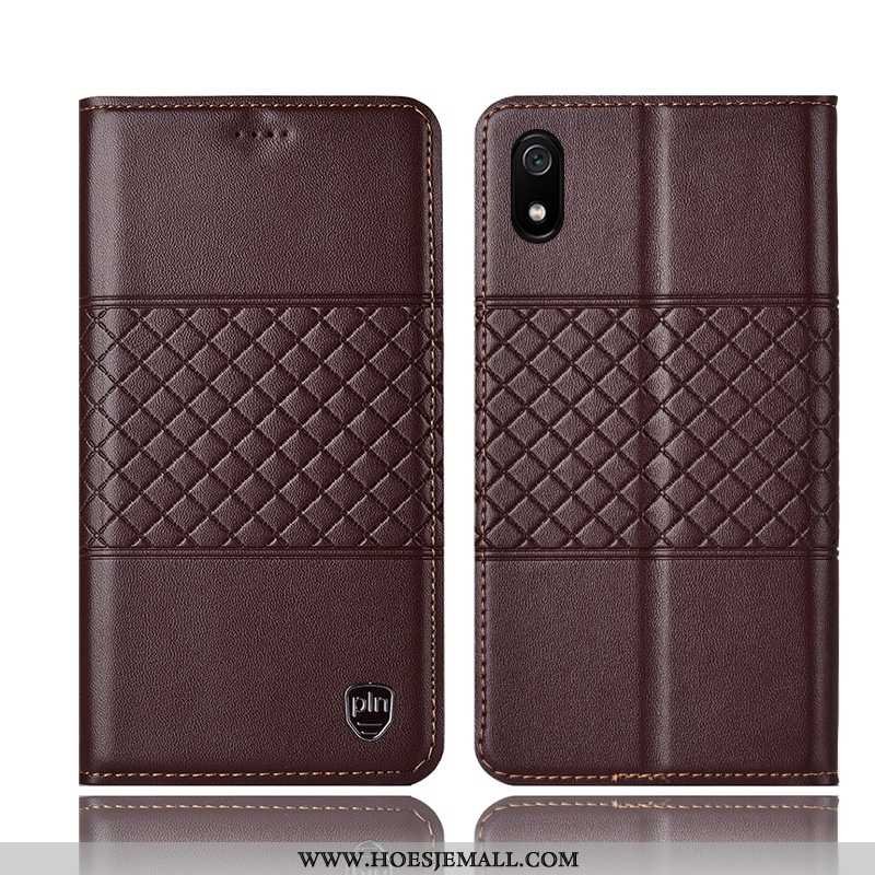 Hoes Xiaomi Redmi 7a Echt Leer Bescherming All Inclusive Anti-fall Rood Hoesje Mini Geel