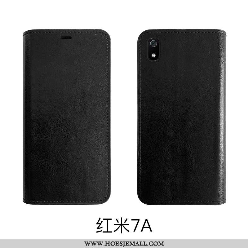 Hoesje Xiaomi Redmi 7a Vintage Zacht Bedrijf Rood Bescherming Folio Zwart Zwarte