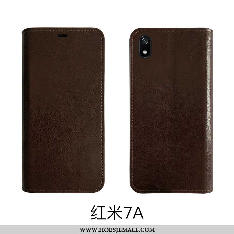 Hoesje Xiaomi Redmi 7a Vintage Zacht Bedrijf Rood Bescherming Folio Zwart Zwarte